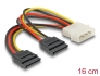 60102 Delock Kabel SATA 15 Pin HDD 2 x zu 4 Pin Stecker