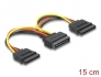 60105 Delock Cable Power SATA 15 pin > 2 x SATA HDD – straight