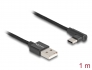 80030 Delock Przewód USB 2.0 Typu-A, wtyk męski do USB Type-C™, wtyk męski, kątowy, 1 m, czarny
