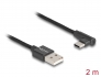 80031 Delock USB 2.0 kábel A-típusú csatlakozódugó - USB Type-C™ csatlakozódugó, ívelt, 2 m, fekete