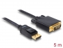 82593 Delock Cablu DisplayPort 1.1 tată > DVI 24+1 tată pasiv 5 m negru