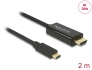 85259 Delock Kábel USB Type-C™ csatlakozódugóval > HDMI csatlakozódugóval (DP váltakozó mód) 4K 30 Hz, 2 m, fekete