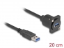 87967 Delock D-típusú USB 5 Gbps kábel A-típusú apa – A-típusú anya fekete 20 cm