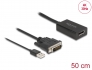 63189 Delock Adapter DVI Stecker zu DisplayPort 1.2 Buchse schwarz 4K mit HDR Funktion 50 cm