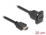 87966 Delock Kabel HDMI typu-D męski na żeński czarny 20 cm