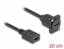 87982 Delock Cable HDMI tipo-D hembra a hembra negro 20 cm