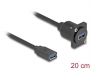 87983 Delock Câble D-Type USB 5 Gbps Type-A femelle à Type-A femelle, noir, 20 cm