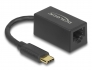 65904 Delock Adaptateur SuperSpeed USB (USB 3.2 Gen 1) avec USB Type-C™ mâle > Gigabit LAN 10/100/1000 Mbps compact noir
