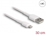 87866 Delock Kabel ładowania USB do iPhone™, iPad™, iPod™ biały 30 cm