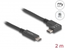 80038 Delock Kabel USB 5 Gbps USB Type-C™ męski na USB Type-C™ męski, kątowy, w lewo / w prawo, 2 m 4K PD 60 W z E-Marker