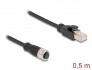 60072 Delock M12 Cable adaptador con codificación D de 4 entradas a RJ45 macho, 50 cm