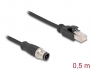 60073 Delock M12 Cable adaptador con codificación D de 4 pin macho a RJ45 macho, 50 cm