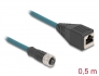60068 Delock M12 Adaptérový kabel, ze 8-pinové A-kódované zásuvky na zásuvku RJ45, délky 50 cm