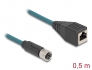 60070 Delock M12 Adaptérový kabel, ze 8-pinové X-kódované zásuvky na zásuvku RJ45, délky 50 cm