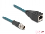 60071 Delock M12 Adaptérový kabel, ze 8-pinové X-kódované samec na zásuvku RJ45, délky 50 cm