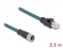 60074 Delock M12 Cable adaptador con codificación A de 8 entradas a RJ45 macho, 50 cm