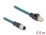 60075 Delock M12 Cable adaptador con codificación A de 8 pin macho a RJ45 macho, 50 cm