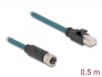 60076 Delock M12 Cable adaptador con codificación X de 8 entradas a RJ45 macho, 50 cm