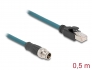 60077 Delock M12 Cable adaptador con codificación X de 8 pin macho a RJ45 macho, 50 cm