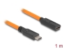 87960 Delock USB 5 Gbps Καλώδιο USB Type-C™ αρσενικό προς USB Type-C™ θηλυκό για προσδεδεμένη λήψη 1 μ. σε πορτοκαλί χρώμα