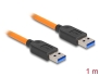 87962 Delock USB 5 Gbps kabel, ze zástrčky USB Typu-A na zástrčku USB Typu-A, k focení s tetheringem, 1 m, oranžový