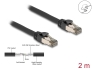 80241 Delock Síťový kabel RJ45 Cat.6A, U/FTP, ultraohebný s vnitřním kovovým pláštěm, délky 2 m, černý