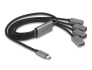64210 Delock 4 portos USB 2.0 kábel hub USB Type-C™ csatlakozóval 60 cm hosszú
