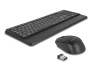 12674 Delock Vezetéknélküli fekete (csukló pihentetővel) USB klaviatúra és egér készlet 2,4 GHz 