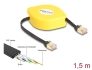 80239 Delock Zatažitelný kabel RJ45 Cat.6A, STP, délka 1,5 m, černý / žlutý