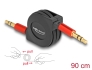 85369 Delock Cable retráctil de audio con conector estéreo de 3,5 mm y 3 pines macho a macho de 90 cm