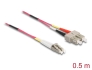 86546 Delock Cablu cu fibră optică LC > SC Multimode OM4 0,5 m