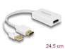 62496 Delock Προσαρμογέας αρσενικού HDMI-A > θηλυκό DisplayPort 1.2 λευκό