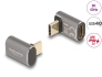 60054 Delock USB Adaptateur 40 Gbps USB Type-C™ PD 3.0 100 W mâle à femelle coudé 8K 60 Hz métallique