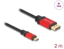 80093 Delock USB Type-C™ to DisplayPort Cable (DP Alt Mode) 8K 30 Hz with HDR function 2 m red