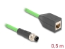 60571 Delock M12 Cable D-coded 4 pin male to RJ45 female PUR (TPU) 0.5 m