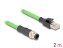80427 Delock M12 Cable D-coded 4 pin male to RJ45 male PUR (TPU) 2 m