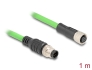 80401 Delock M12 Cable A-coded 8 pin male to female PUR (TPU) 1 m