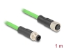 80406 Delock M12 Cable D-coded 4 pin male to female PUR (TPU) 1 m