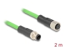 80407 Delock M12 Cable D-coded 4 pin male to female PUR (TPU) 2 m