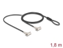 20934 Navilock Cable de seguridad doble para portátil con bloqueo de llave para dos ranuras Kensington de 3 x 7 mm