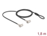 20935 Navilock Duální bezpečnostní kabel na laptop se zámkem na klíč pro sloty Kensington 3 x 7 mm a Nano 2,5 x 6 mm