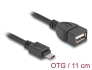 83018 Delock USB 2.0 OTG kábel Micro-B típusú dugó - A-típusú hüvely 11 cm