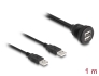 88104 Delock USB 2.0 Cable 2 x USB Tipo-A macho para 2 x USB Tipo-A hembra para integración 1 m negro