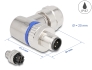 60540 Delock M12 Connector A-coded 4 pin male for mounting with screw connection 90° angled metal
