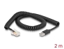 90602 Delock Kabel spiralny RJ50 na USB 2.0 Typu-A 2 m