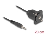 88150 Delock D-Typ-kabel 3,5 mm, 3-poligt stereojack hane till hona svart 20 cm