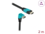 86992 Delock High Speed HDMI cable male straight to male 90° downwards angled 48 Gbps 8K 60 Hz 2 m