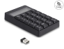 12113 Delock 2 σε 1 USB Τύπου-A Πληκτρολόγιο με λειτουργία Αριθμομηχανής 2,4 GHz ασύρματο σε μαύρο χρώμα