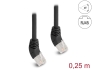 80259 Delock RJ45 hálózati kábel Cat.6A S/FTP 45° fokban felfelé hajló 0,25 m fekete