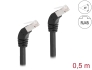 80274 Delock RJ45 Network Cable Cat.6A S/FTP 45° downwards angled 0.5 m black
